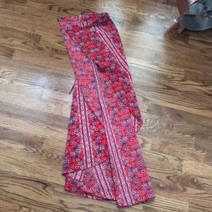 Red, white & blue peasant wrap skirt S
